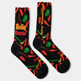 Calcetines Spicy Valentine Hello Hottie pippers rojos
