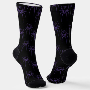 Calcetines Spider en morado y negro