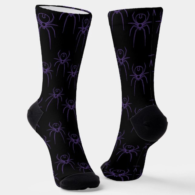 Calcetines Spider en morado y negro (Angular)