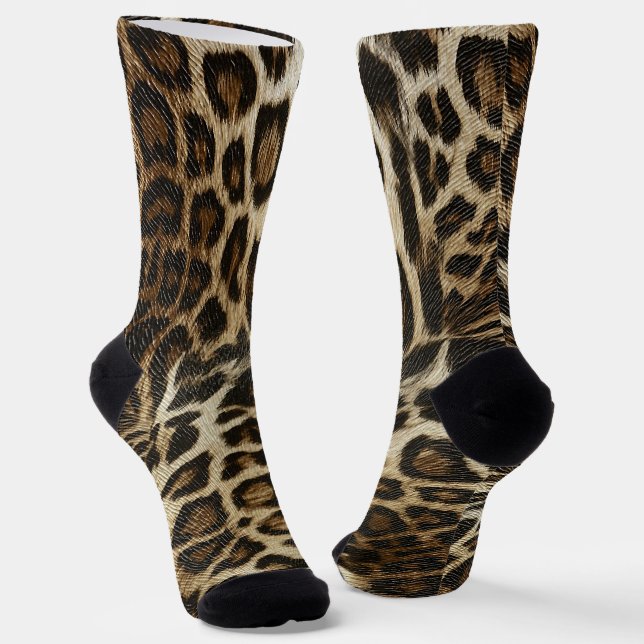 Calcetines Spiffy Leopard Spots Leather Grain Look (Angular)