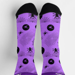 Calcetines Spooky Lavender & Black Halloween Socks with Name