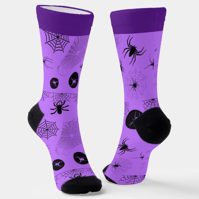 Calcetines Spooky Lavender & Black Halloween Socks with Name (Angular)