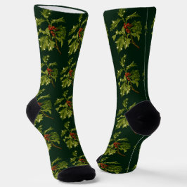 Calcetines Sprig of Holly Christmas Red Berry 