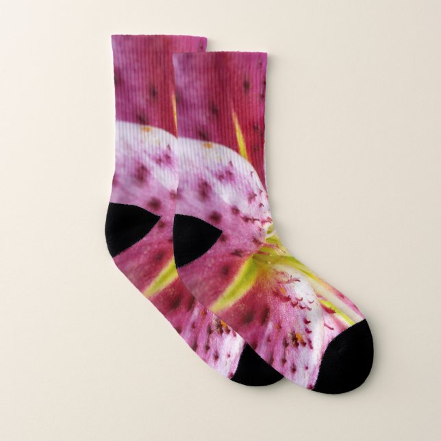 Calcetines Stargazer Lily Bright Magenta Floral (Par)