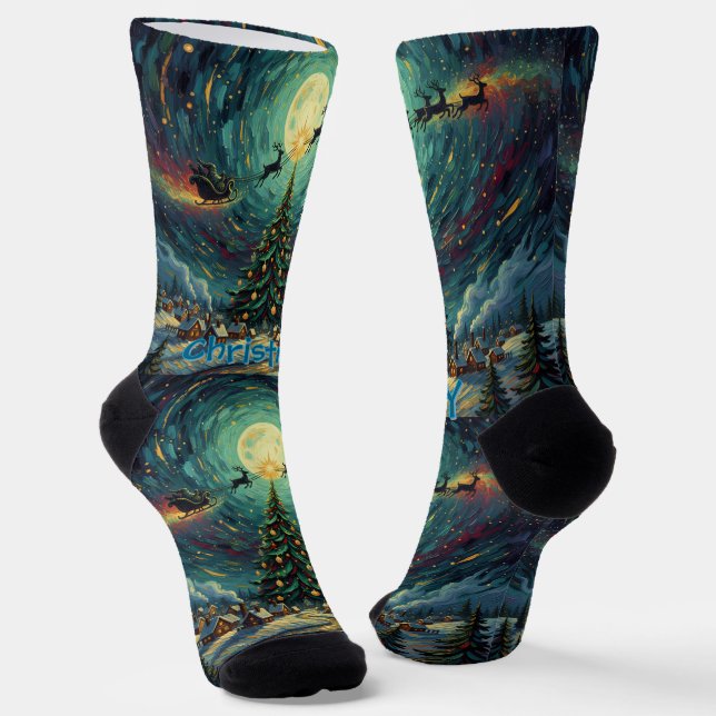 Calcetines Starry Night Christmas Socks Sustainable Van Gogh (Angular)