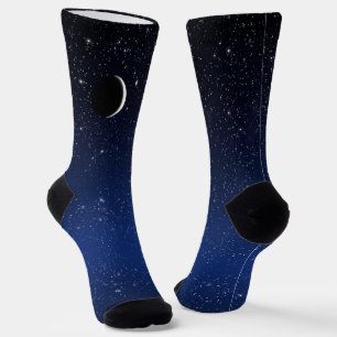 Calcetines Starry Sky y Crescent Moon, Deep Blue