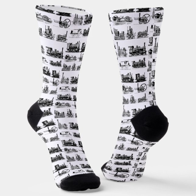 Calcetines Steam Engine Locomotive "Steampunk" Pattern (Angular)
