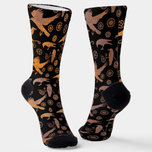 Calcetines Steampunk Rusty Steel Crows and Gears Socks