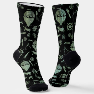 Calcetines Steampunk Verdigris Balloons Subtilmente Monograma