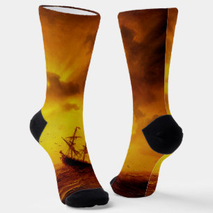 Calcetines Stormy Sea Nature Vintage Bella Artes Monogramado