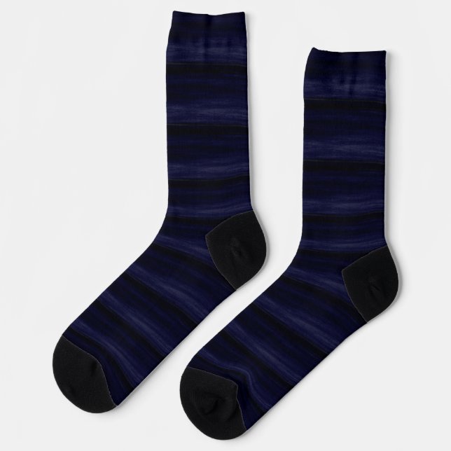 Calcetines Streaky Royal Blue y Black Stripe (Izquierda)