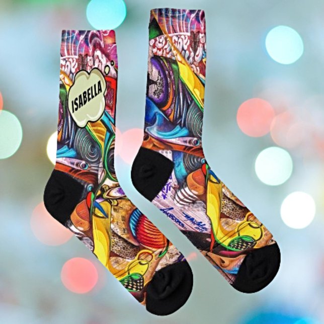 Calcetines Stride in Style: Graffiti urbano personalizado (Subido por el creador)