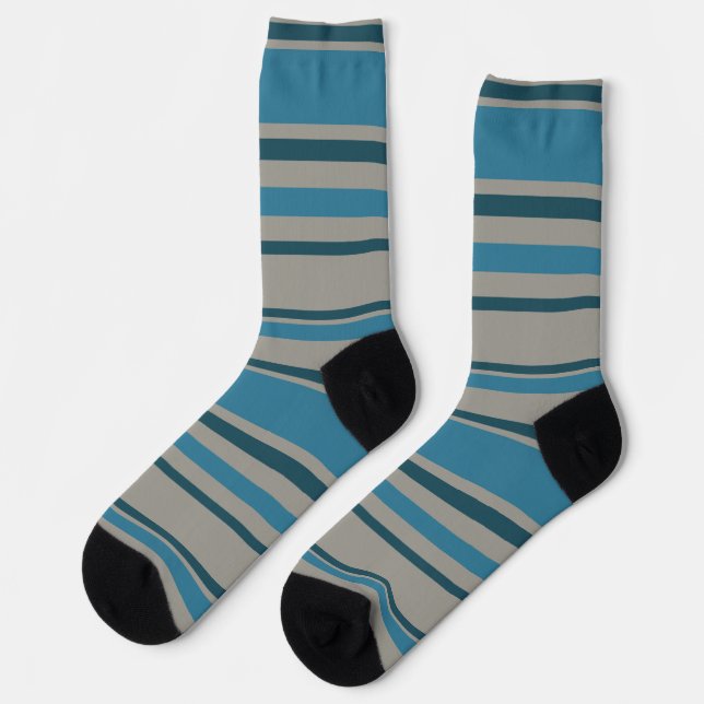 Calcetines Stripes Gray and Blue (Izquierda)