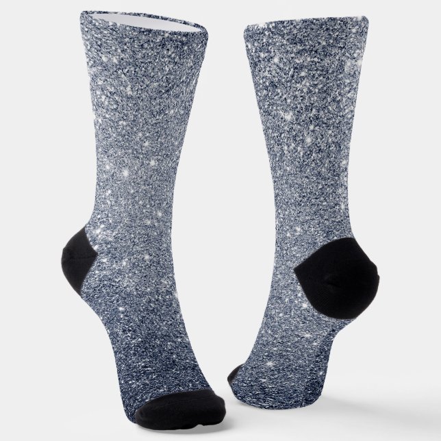Calcetines Stylish Silver Gray Glitter Design (Angular)
