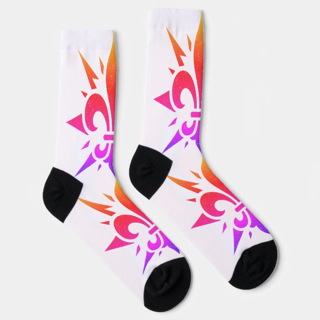 Calcetines "Stylized Fleur-de-lis" Crew Socks (Derecha)
