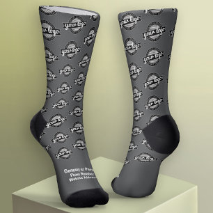 Calcetines Su logotipo en todo - Blanco Tipo - Gris