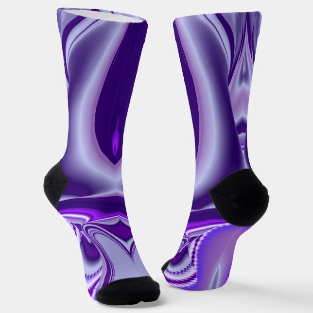 Calcetines Sueños del arcoiris de flores moradas (Angular)