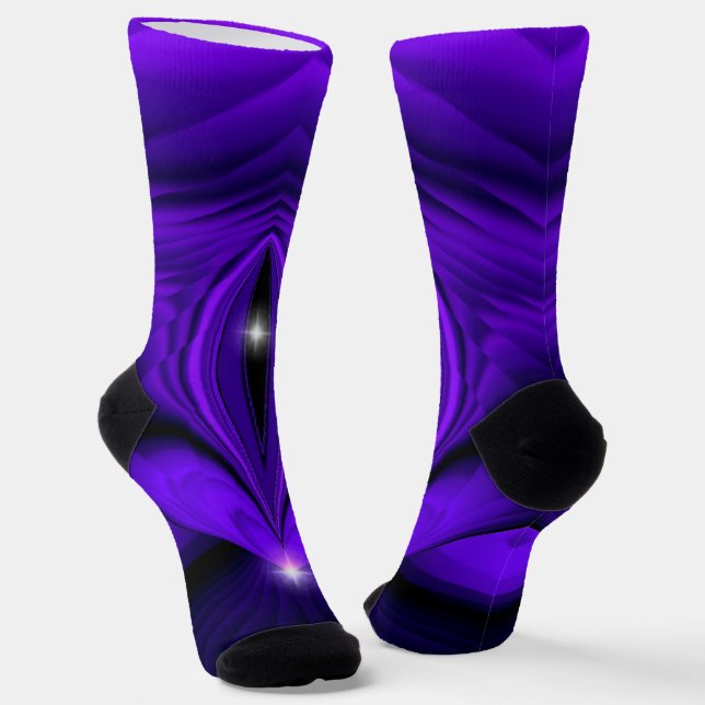 Calcetines Sueños del arcoiris de flores moradas, dos estrell (Angular)