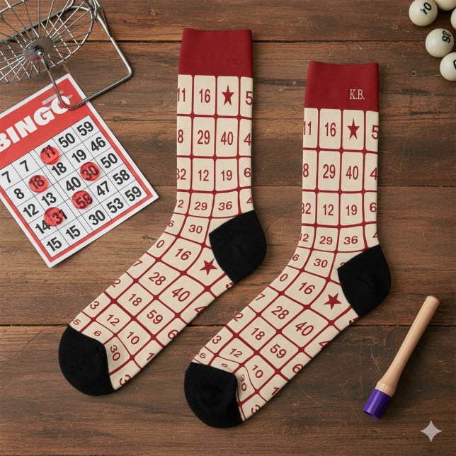 Calcetines Suerte de juego monogramado - Bingo (Subido por el creador)