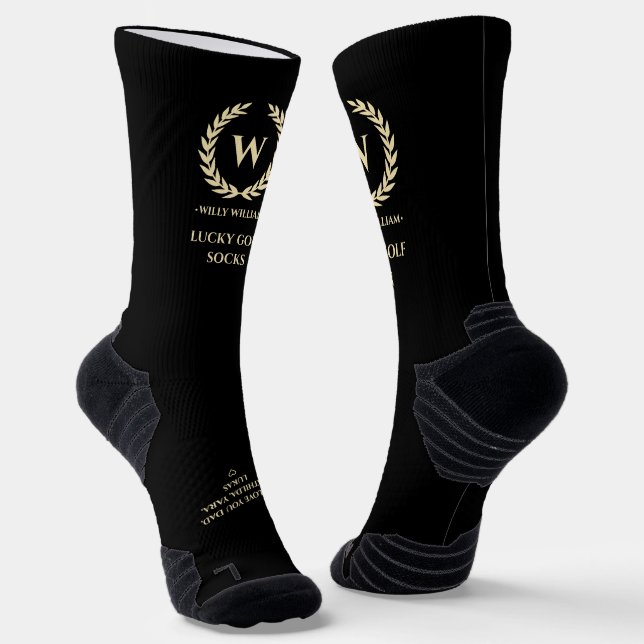 CALCETINES SUERTE DEL GOLF MONOGRAM DEL DÍA DEL PADRE DE GOLF (Angular)