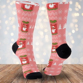 Calcetines Suéter Feo Patrón Divertido Reno Navidad