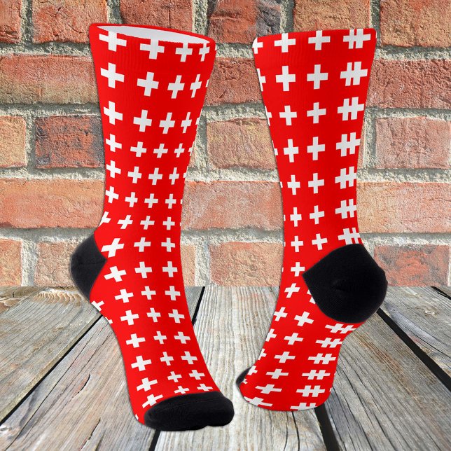 Calcetines Suiza Socks, moda patriótica de la bandera suiza (Subido por el creador)