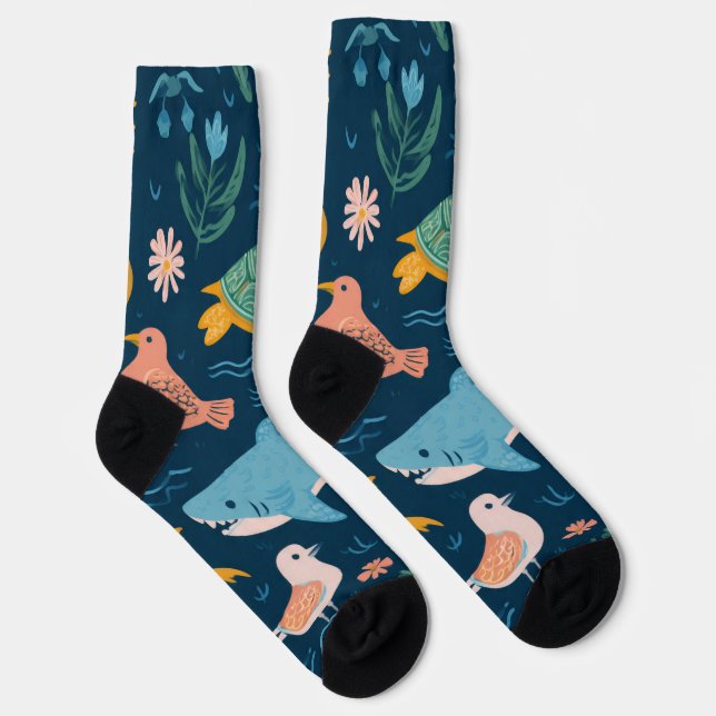 Calcetines Summer Animals Crew Socks Gift (Derecha)