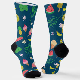 Calcetines Summer fruits and ice cream  pattern