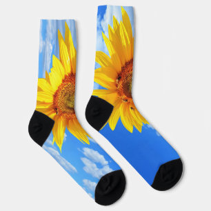 Calcetines Sunflowers and Bees Socks Blue Sky