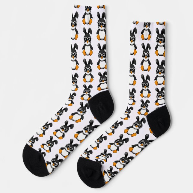 Calcetines Sunny Penguin Bunny Easter Kids Familia Pjs Divers (Izquierda)