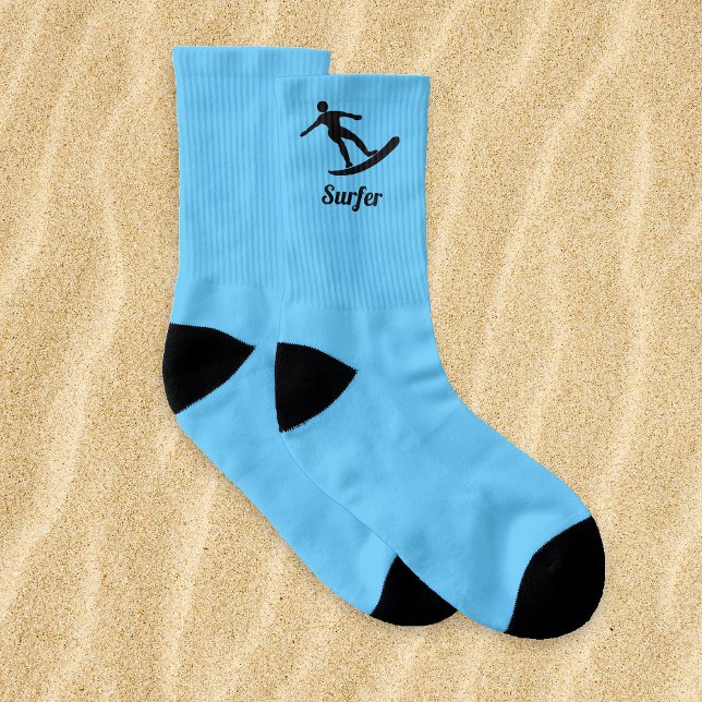 Calcetines Surfing Dude - Surfer Motif con tu texto / nombre (Subido por el creador)