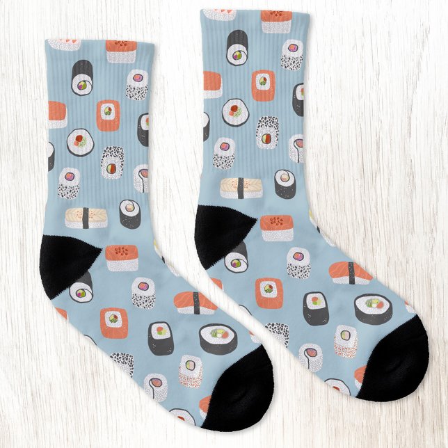 Calcetines Sushi Nigiri Maki Roll (Fun Japanese Sushi pattern socks)
