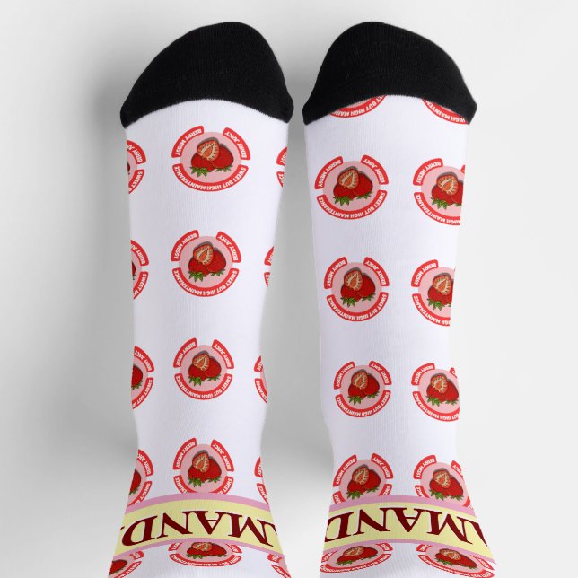 Calcetines Sweet Juicy Strawberries Summer Fruit  (Arriba)