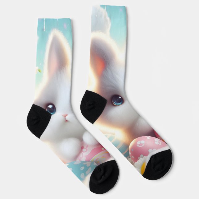 Calcetines Sweet Pastel Kawaii Kitten Easter Eggs (Derecha)