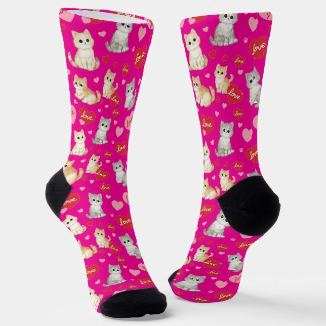 Calcetines Sweetheart Kitten Valentine's Day Crew Socks (Angular)