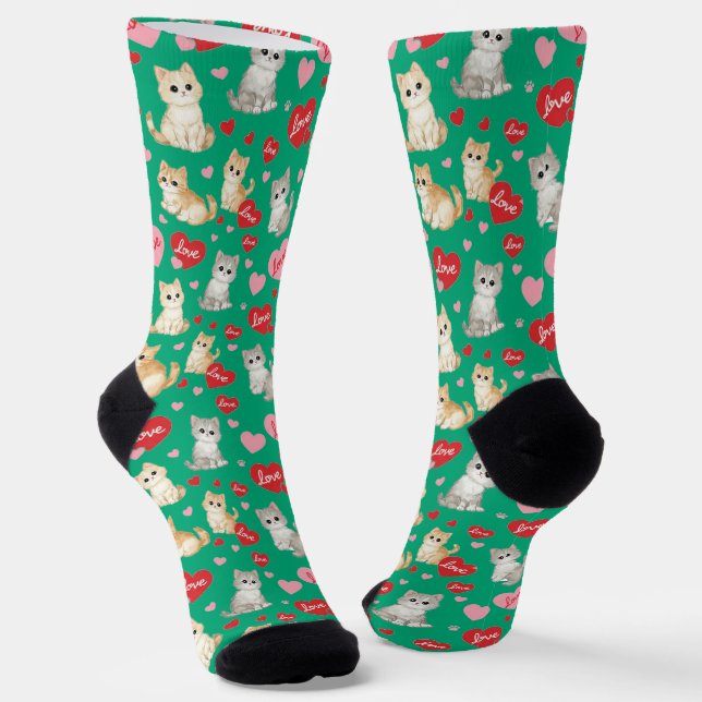 Calcetines Sweetheart Kitten Valentine's Day Crew Socks (Angular)
