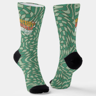 Calcetines Swirl Retro Green   Merry Papa Navidades