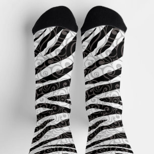 Calcetines Swirly Zebra Design