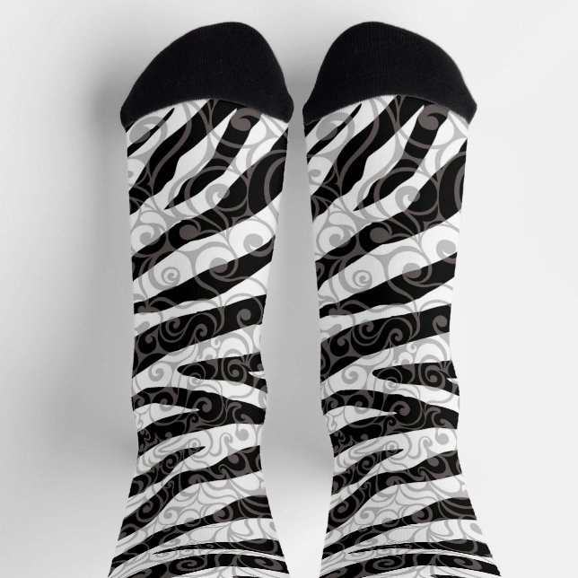 Calcetines Swirly Zebra Design (Arriba)
