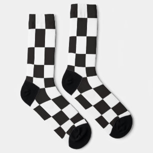 Calcetines tablero de ajedrez moderno sin soldadura l blanco