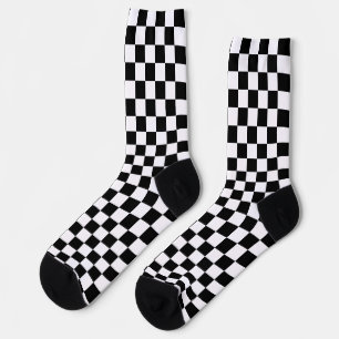 Calcetines Tablero de cheques negro y blanco
