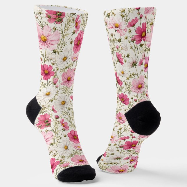 Calcetines Tallos de Flor de Cosmos Aéreos (Angular)