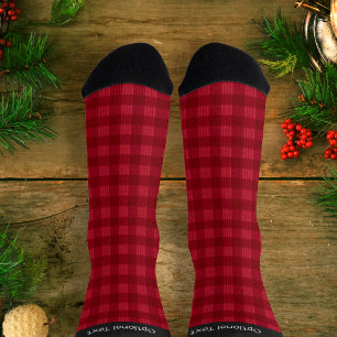 Calcetines Tapa roja de color acogedor estilo de Knit Imprimi