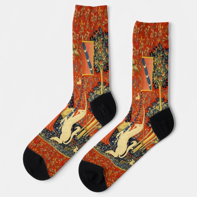 Calcetines Tapestries de Unicorn Lady Legend Medieval (Izquierda)