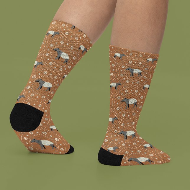 Calcetines Tapir Malayo con Patrón de Naranja Canela (Subido por el creador)