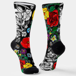 Calcetines Tapis de fleurs au coquelicot