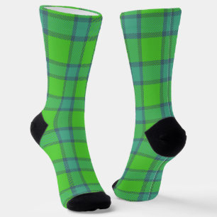 Calcetines Tarán escocés verde y azul moderno y elegante