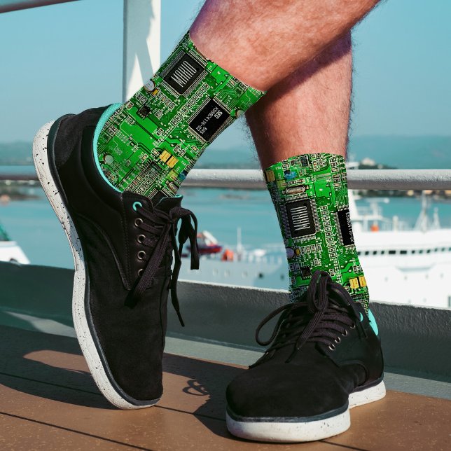 Calcetines Tarjeta de circuito impreso Green Microchip Geeky  (Subido por el creador)