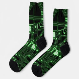 Calcetines Tarjeta de circuito verde neón