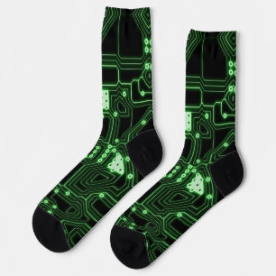 Calcetines Tarjeta de circuito verde neón